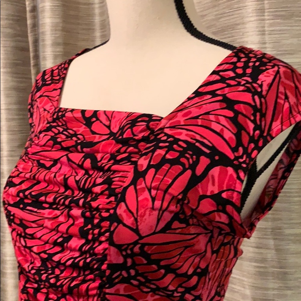 Style & Co. Red and Black Blouse